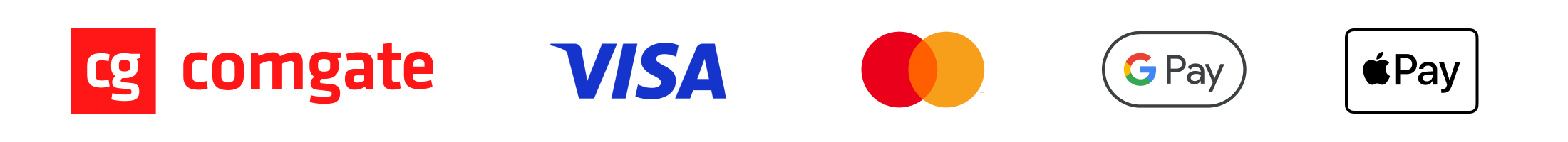 Bezpečné platby – Comgate, Visa, Mastercard, Google Pay a Apple Pay